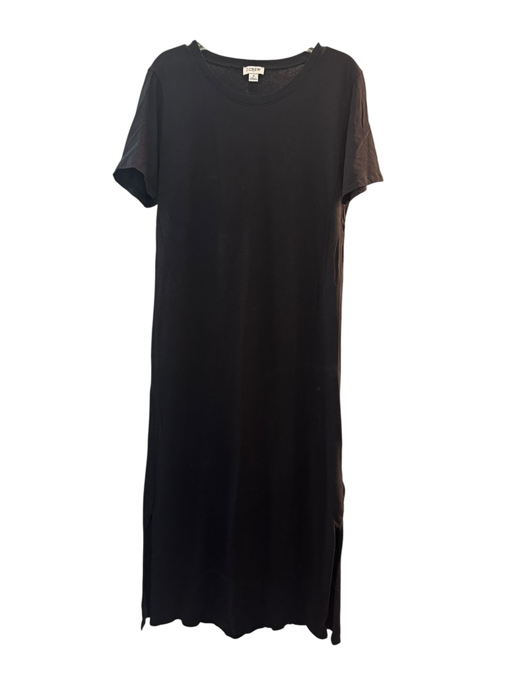 J. Crew Black Short-Sleeve Midi T-Shirt Dress